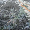 Webteppich Peridot blau-weiß-orange 120 x 170 cm
