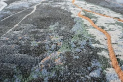 Webteppich Peridot blau-weiß-orange 120 x 170 cm
