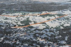 Webteppich Peridot blau-weiß-orange 120 x 170 cm