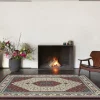 Webteppich Rubin Creme-Rot-Beige 80 x 150 cm