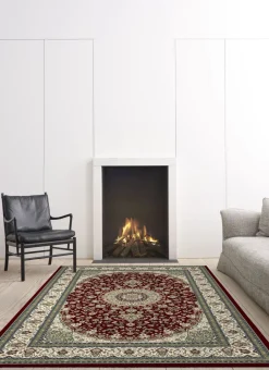 Webteppich Rubin Rot-Creme 240 x 300 cm