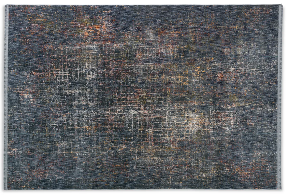 Webteppich Sarezzo Gitter blau 160 x 230 cm