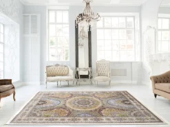 Webteppich Silk Line Ghom Mehrfarbig 80 x 150 cm