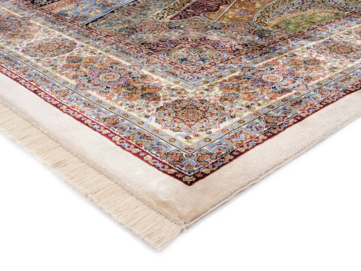 Webteppich Silk Line Ghom Mehrfarbig 80 x 150 cm