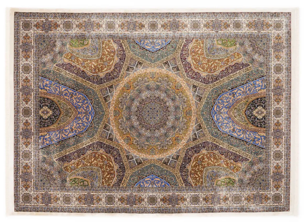 Webteppich Silk Line Ghom Mehrfarbig 80 x 150 cm