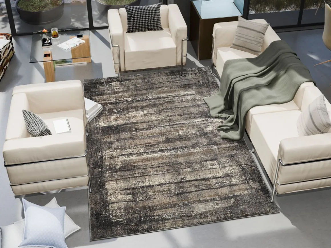Webteppich Toprak Beige-Grau 116 x 180 cm