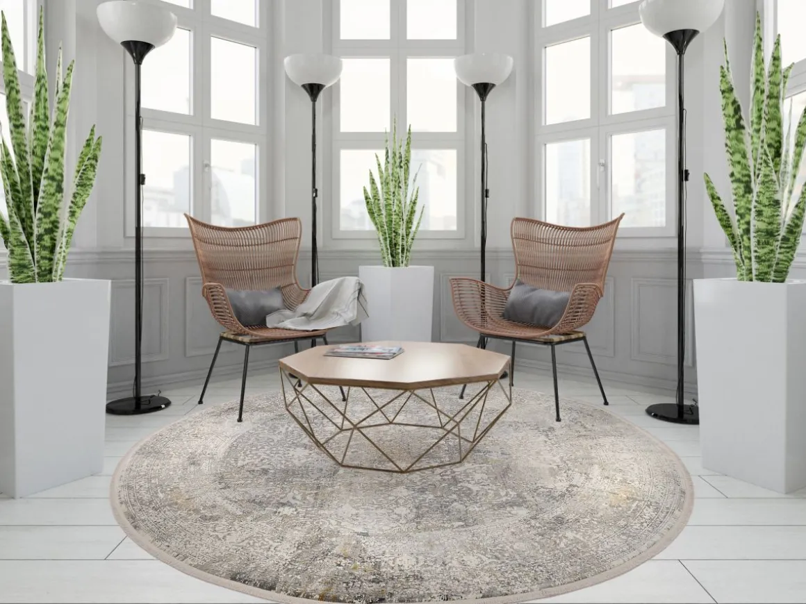 Webteppich Versailles Grau-Mix Ø 200 cm