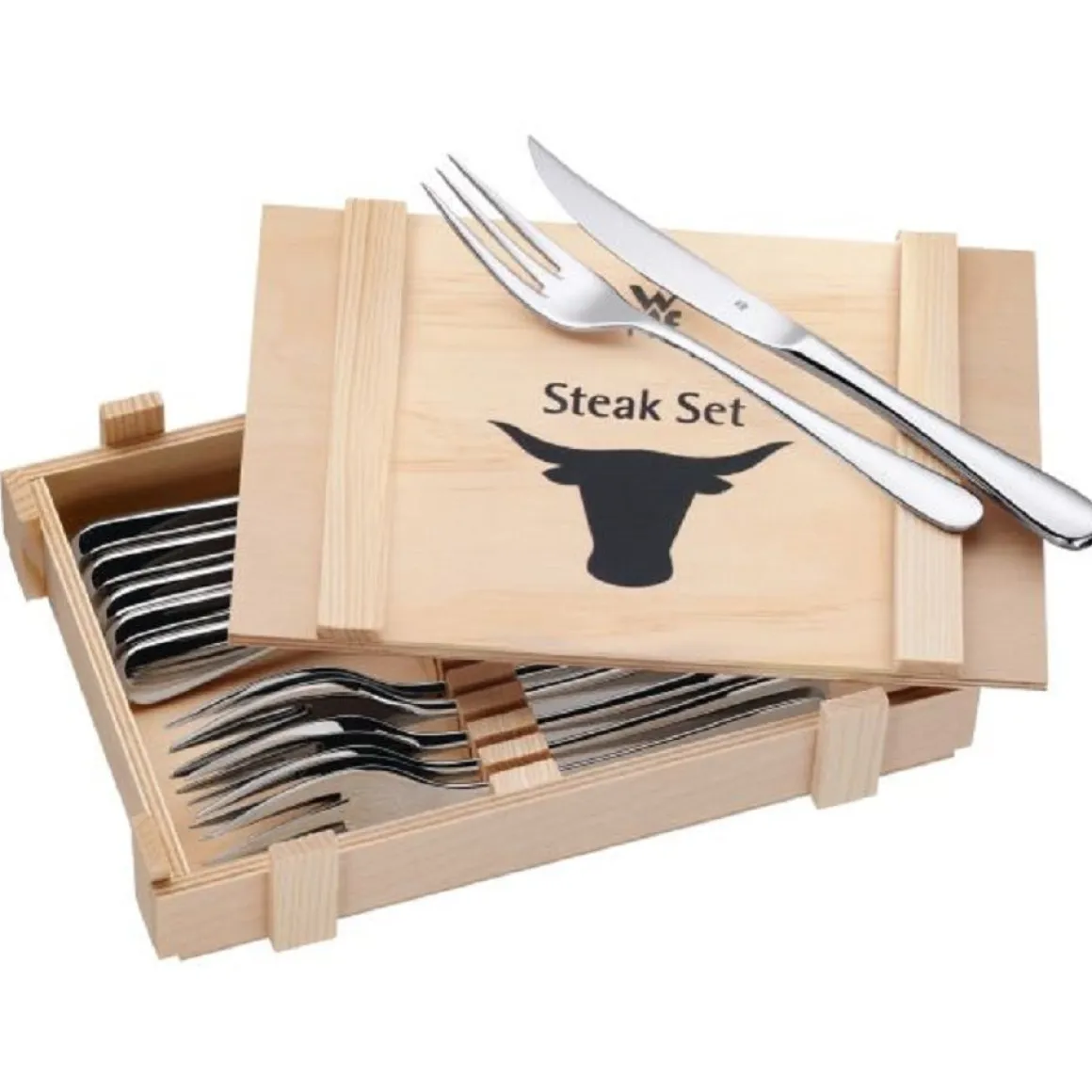 WMF 12-tlg Steakbesteck-Set in Holzkiste