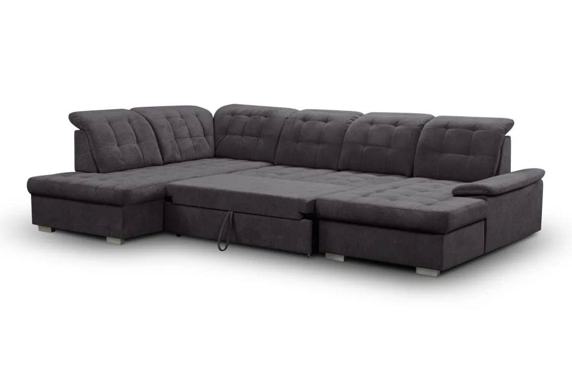 Wohnlandschaft Karina mit Funktionen Grau
