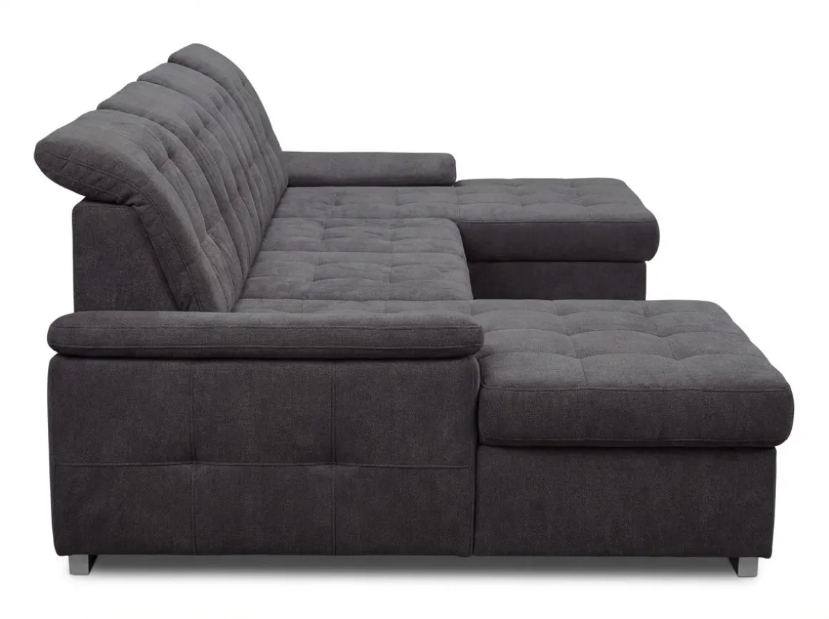 Wohnlandschaft Karina mit Funktionen Grau
