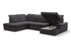 Wohnlandschaft Karina mit Funktionen Grau