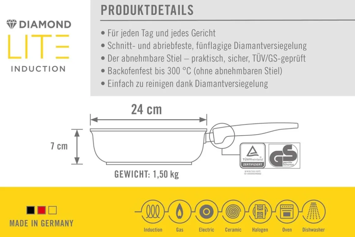 Woll Induktion Gusspfanne Diamond Lite Ø 24 cm